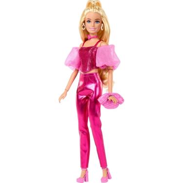 Imagem de Boneca moderna Barbie Deluxe Style #5 Roupa rosa metálica