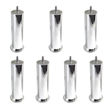 Imagem de Kit Pes Para Cama Box na Cor Cromado com 18cm de Altura Elevando a alt