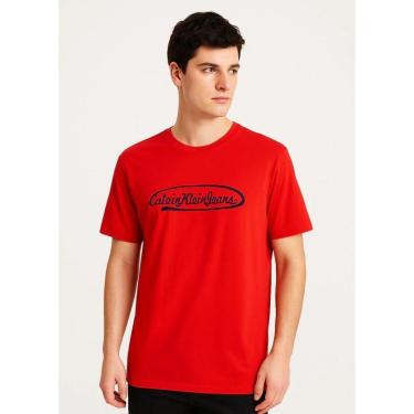 Imagem de Camiseta Calvin Klein masculina vermelha logo Ck Jeans - 4R8021S-600-Masculino