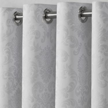 Imagem de Cortina Jacquard de 2,00 a 5,00 metros de largura para Sala Quarto Casa e Decoração (Branco, 3,00 x 2,70)