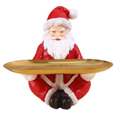 Imagem de IEUDNS Bandeja Organizadora para Objetos Diversos, Ornamento em Resina para Mesa, Decoração com Tema Natalino para Escritório, Papai Noel