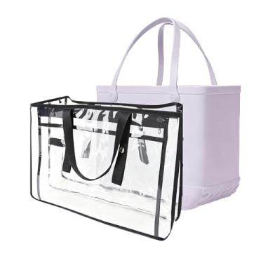 Imagem de Kingshion Bolsa transparente de 43 cm compatível com bolsa de praia Bogg grande, organizador interno transparente para bolsa de praia Bogg, bolso interior impermeável e fácil de limpar