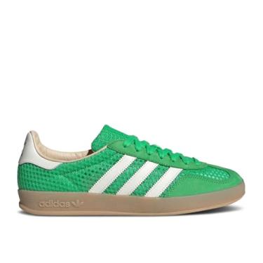 Imagem de adidas Tênis masculino Gazelle Indoor, Verde energético/branco fora/bege mágico, 10.5 Narrow