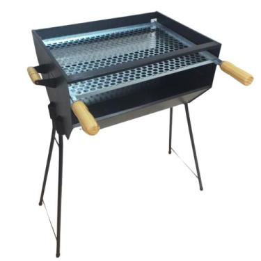 Imagem de Churrasqueira Carvão Chapa Grande Completa C/ Grelha Desmontável Portá