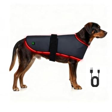 Imagem de Cinto de Terapia com Luz Vermelha para Animais de Estimação – Faixa de Aquecimento Infravermelho de 660nm e 850nm para Cães e Gatos, Cinta Lombar Ajustável com 74 LEDs, 3 Modos,USB-C,Temporizador (Cinto de luz vermelha tamanho G)