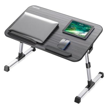Imagem de Mesa de cama para laptop, suporte ajustável para laptop Nearpow, mesa de mesa portátil com pernas dobráveis, mesa de tablet dobrável para sofá - tamanho médio, Preto, Larger
