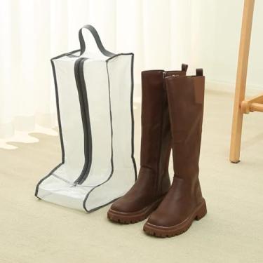 Imagem de Bolsa longa para sapatos, organizador de botas à prova de poeira para armazenamento de armário e viagens (cinza)