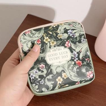 Imagem de Bolsa de cosméticos PVC grande capacidade mini cabos de dados organizador criativo multiuso porta-moedas (verde)