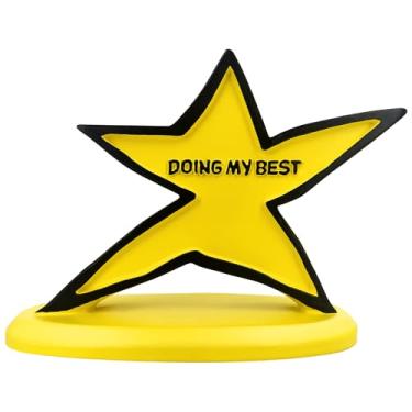 Imagem de Legobayo Funny Star Trophy - Doing My Best Desk Ornamento | Presente inspirador e motivacional para estudantes, funcionários, crianças, amigos | Decoração de mesa fofa para escritório, casa, escola