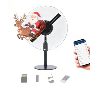 Imagem de HFZ Ventilador holográfico 3D com capa protetora, controle de aplicativo WiFi, Bluetooth remoto, LED brilhante, biblioteca de vídeo 700 para feiras, exposições, varejo e eventos (24 cm + aplicativo +