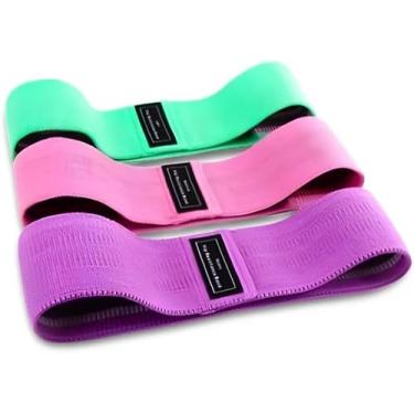 Imagem de Kit 3 Faixas Elásticas de Exercício – Hip Resistance Bands para Glúteos, Pernas e Quadril – Treino Funcional, Fortalecimento e Reabilitação – Tecido Antiderrapante e Alta Resistência