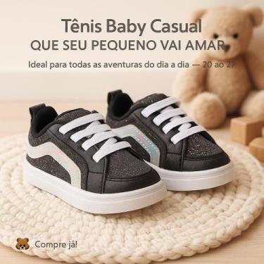 Imagem de Tênis Bebê Infantil Menina  Casual e Confortável Krisle DO 20 AO 27 PA