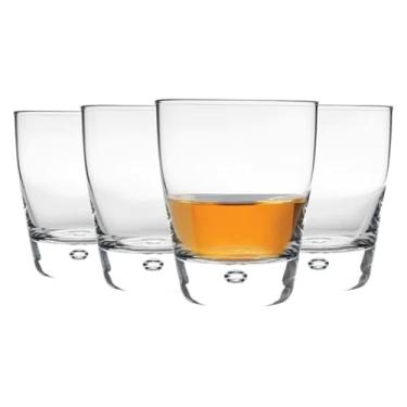 Imagem de Bormioli Rocco Luna | Conjunto de 4 copos de pedras de 250 ml | Copo de vidro curto com fundo pesado | Copos Lowball para uísque ou Bourbon | Design elegante com base de bolhas | Seguro para