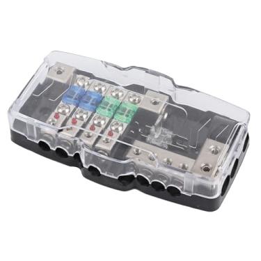 Imagem de Caixa de Distribuição de Fusíveis, Suporte Multifuncional Estéreo de áudio de áudio de Carro 4 Vias Com Indicador de LED para Caminhão de Carro para Barcos de Carro Off-road,