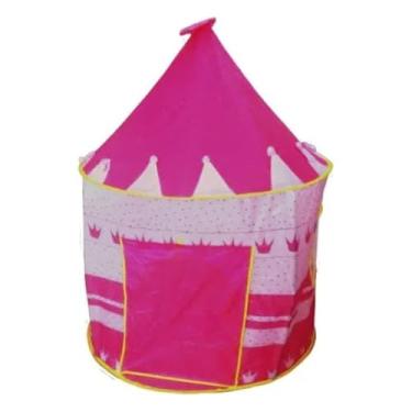 Imagem de Barraca Infantil Castelo Rosa, Tecido Sintético, 105cm x 135cm, Desmontável, Uso Interno e Externo, Tema Princesa, Para Crianças Acima de 2 Anos