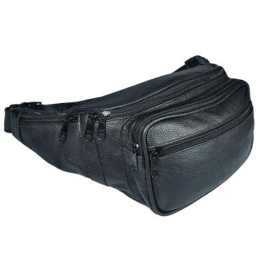 Imagem de Pochete Masculina De Couro Grande Espaçosa