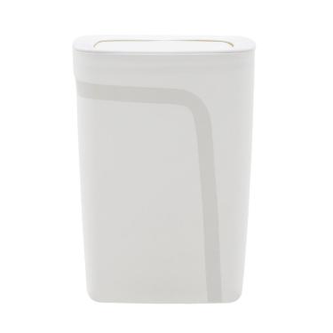 Imagem de Lixeira Tramontina Compact Em Polipropileno Branco Com Tampa Basculante 10,5 L