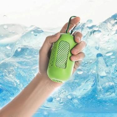 Imagem de LINGBI DAMI Toalha refrescante verde brilhante (89 x 30 cm) toalha de fibra macia e respirável, adequada para ioga, exercícios, corrida, academia, treino e mais atividades