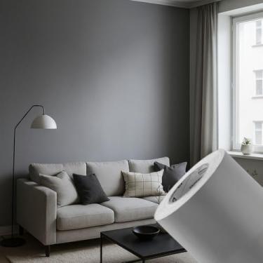 Imagem de Papel de Parede PREMIUM Cinza 5 metros = 1 Rolo de 5m X 45cm Papel Adesivo para Móveis Cinza Texturizado