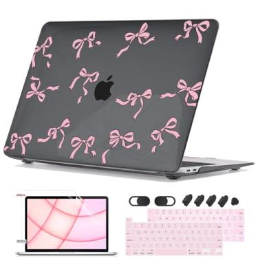 Imagem de Seanai Compatível com M2 MacBook Pro 13 polegadas versão 2022 2025-2016 M1 A2338 A2289 A2251 A2159 A1989 A1706, capa rígida padrão e capa de teclado para Mac Pro 13 Touch bar, laço preto