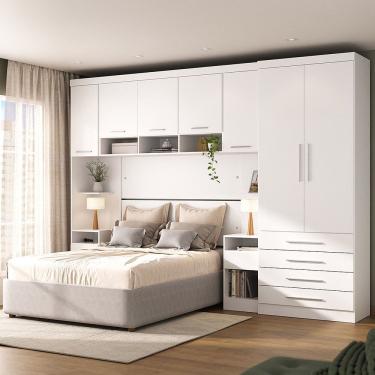 Imagem de Quarto 7 Portas 5 Gavetas Cab Qn Alpes Master Luciane Móveis Branco Pf-branco Pf