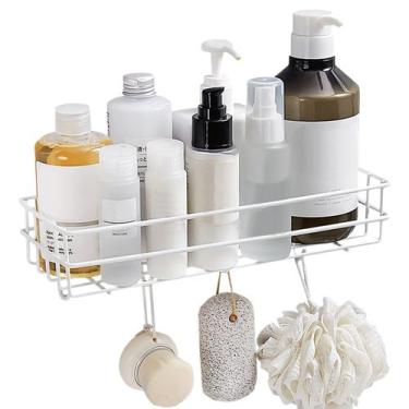 Imagem de Prateleira Aramada Porta Objetos Com Ganchos Metal Multiuso - Mm House