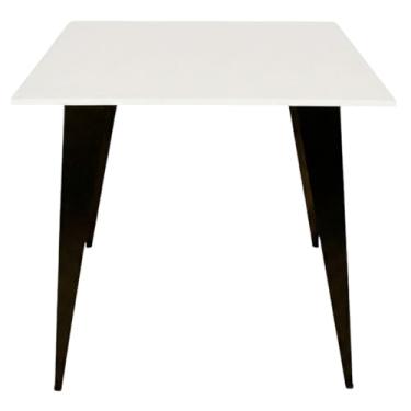 Imagem de Mesa De Jantar Eva 75cm Altura Tampos de 70,80,90cm Quadrado Mdf Branco ou Preto Pé Industrial Jt Home (BRANCO, TAMPO DE 80CM)