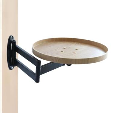 Imagem de Mesa de parede | mesa redonda dobrável | mesa de leitura removível, suporte de parede dobrável retrátil para casa, estúdio