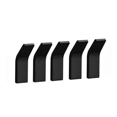 Imagem de Cabide montado na parede, ganchos de roupão sem perfuração, gancho de banheiro preto para toalhas, liga de alumínio, decoração de parede, ganchos para casacos, cabides de roupas, cabides de casaco