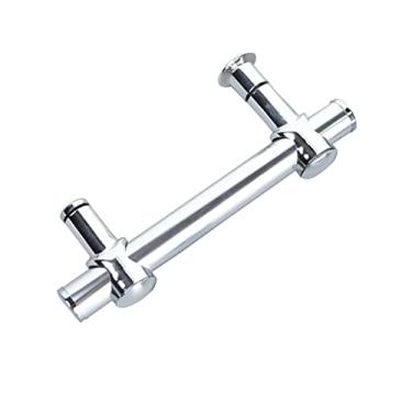 Imagem de STXYANGV Maçaneta de porta de chuveiro de 145 mm, furo a furo de 14,5 cm (aprox. 5,7 polegadas) - Distância do orifício ajustável, puxador de porta de vidro de chuveiro de empurrar e puxar, puxador de