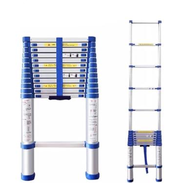 Imagem de Escada de extensão telescópica de alumínio portátil para sótãos e uso doméstico leve, dobrável e versátil (1,4 m 1,4 m)