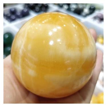 Imagem de Cheio de textura cristal de quartzo natural dourado congelado bola de pedra citrino jade esfera encantos colecionando minerais pedras preciosas soltas decoração estética (tamanho: 5-5,5 cm)