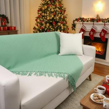 Imagem de Manta Gigante Para Sofa Algodao Protetora Decorativa Ideal Para Sala De Estar (verde)