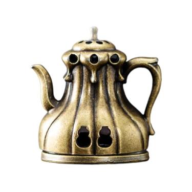 Imagem de Queimador de incenso, incensário de cone de incenso em forma de bule | Censário elegante de liga de zinco rústico para cerimônia de meditação de spa, sala de estúdio de ioga ao ar livre