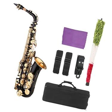 Imagem de Estojo de transporte para saxofone alto EB de latão com bocal para estudantes iniciantes