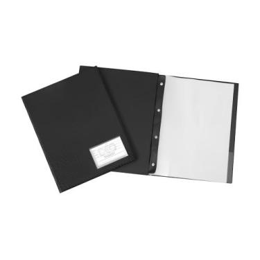 Imagem de Pasta catalogo 100 envelopes grossa croco preta deo 697