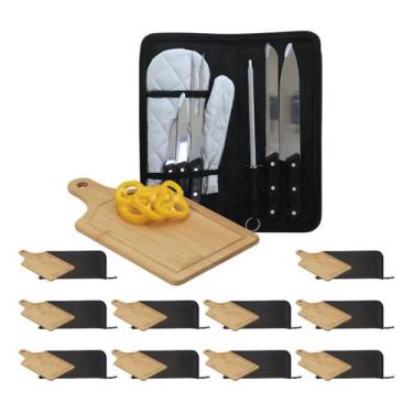 Imagem de 10 Kits - Para Churrasco 7 Peças - Faca - Garfo - Pegador - XBZ