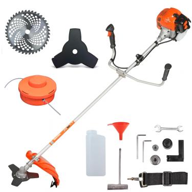 Imagem de Roçadeira Profissional a Gasolina 2 Tempos 65CC 3HP com Lâmina de 3 e 40 Pontas e Carretel de Nylon, Kit de Reparo e Acessórios
