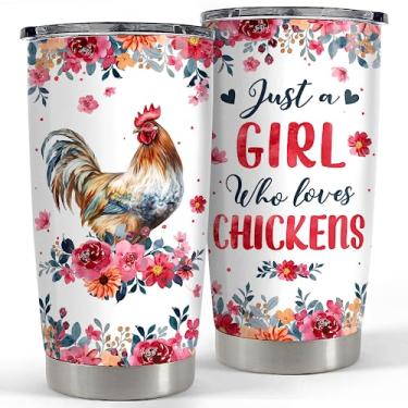 Imagem de SANDJEST Copo de frango – Caneca de viagem de aço inoxidável isolada de aço inoxidável para mulheres, meninas e adolescentes para aniversário e Natal