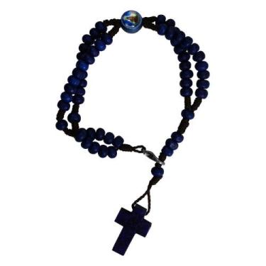 Imagem de 12 Pulseiras de Terço NSra Aparecida - SJO Artigos Religiosos, Azul es