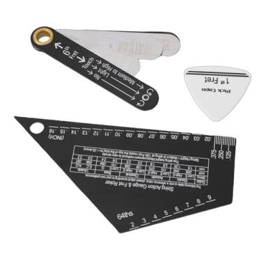 Imagem de SUNGOOYUE Medidor de Ação de Cordas, Régua de Ação de Cordas de Guitarra, Medidor de Treliça Com Material de Aço Inoxidável para Baixo Elétrico Luthiers e Guitarra Acústica
