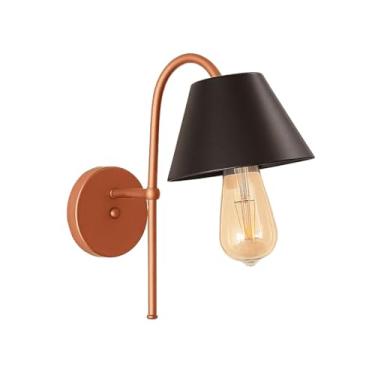 Imagem de Luminária de Parede Arandela Slim Cúpula Injetada Escritório Abajur de Cabeceira Quarto Recepção(ROSE/PRETO)