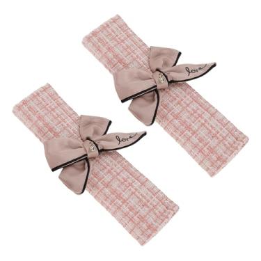 Imagem de Partuto Capa de cinto de segurança rosa profundo almofada poliéster algodão linho 23,5 cm alça de cinto de segurança almofada almofada ombro acolchoado 2 peças