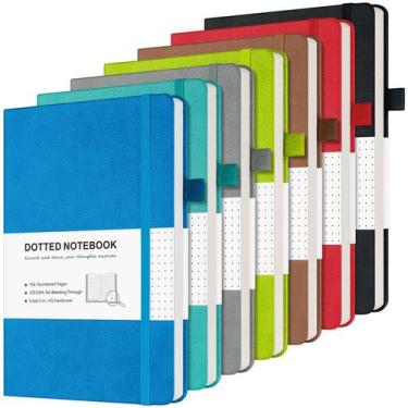 Imagem de Capa de couro Dotted Journal A5 120gsm 160p, pacote com 7 - MALEDEN