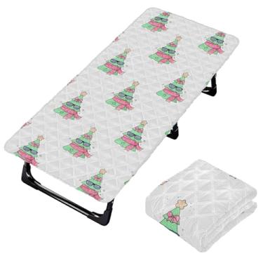 Imagem de Burbuja Lençol de berço de árvore de Natal para crianças, lençol de cochilo acolchoado portátil com faixa elástica para meninas e meninos, lavável na máquina, 63,5 x 127 cm