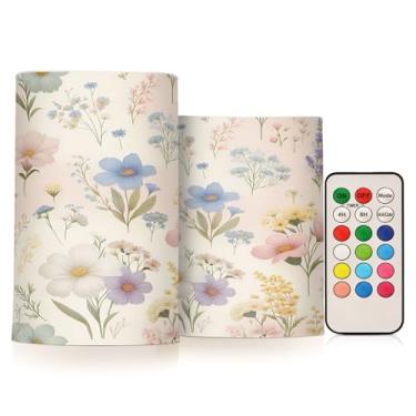 Imagem de Burbuja Velas retrô de jardim sem chamas com controle remoto e temporizador, velas de pilar de LED operadas por bateria para decoração de festa de Halloween em casa, Natal, conjunto de 2