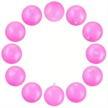 Imagem de Halloscume 12 mini bolas de praia infláveis de PVC de 12 cm para festa do dia dos namorados, bola faça você mesmo para piscina, artigos de festa de aniversário (rosa)
