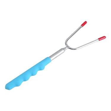 Imagem de Eujgoov Assando Palitos Com Espetos Telescópicos de Churrasco para Acampar, Garfos de Aço Inoxidável Extensível Com Design Retraído, Alça Confortável e Segura para Churrasco Fácil de Usar e Limpar,