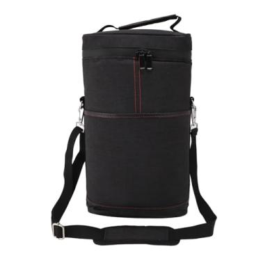 Imagem de KIMISS Bolsa de Vinho Portátil de Garrafa de 2 Garrafas - Portador de Vinho Isolado à Prova de Vazamentos Com Alça e Alça de Ombro Ajustável para Viagens, Festas e Atividades Ao Ar Livre (Preto)