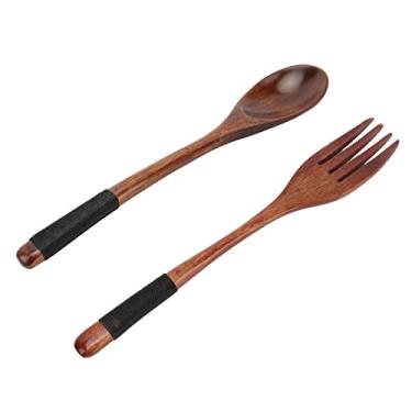 Imagem de RiToEasysports Colher de Pau Japonesa para Garfo Conjunto de Corda Ligeiramente Forte Aumenta a Aderência para Misturar Colheres de Degustação, Ideal para Restaurantes Japoneses e Coreanos Materiais